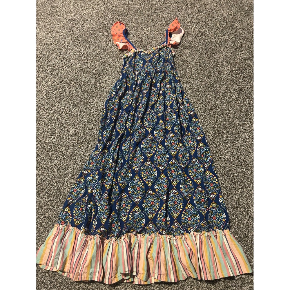Bb12 Matilda Jane Floral Maxi Dress Ruffle Stripes Bug Print Flutter Sleeve Sz 6